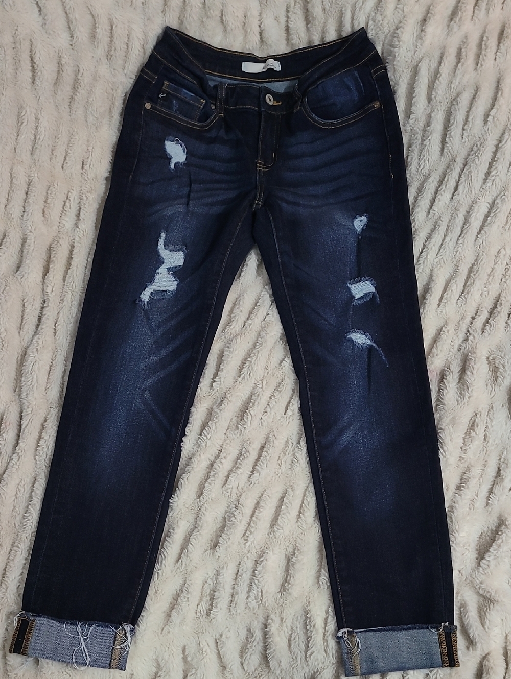 KanCan Dark Blue Distressed Skinny Jeans